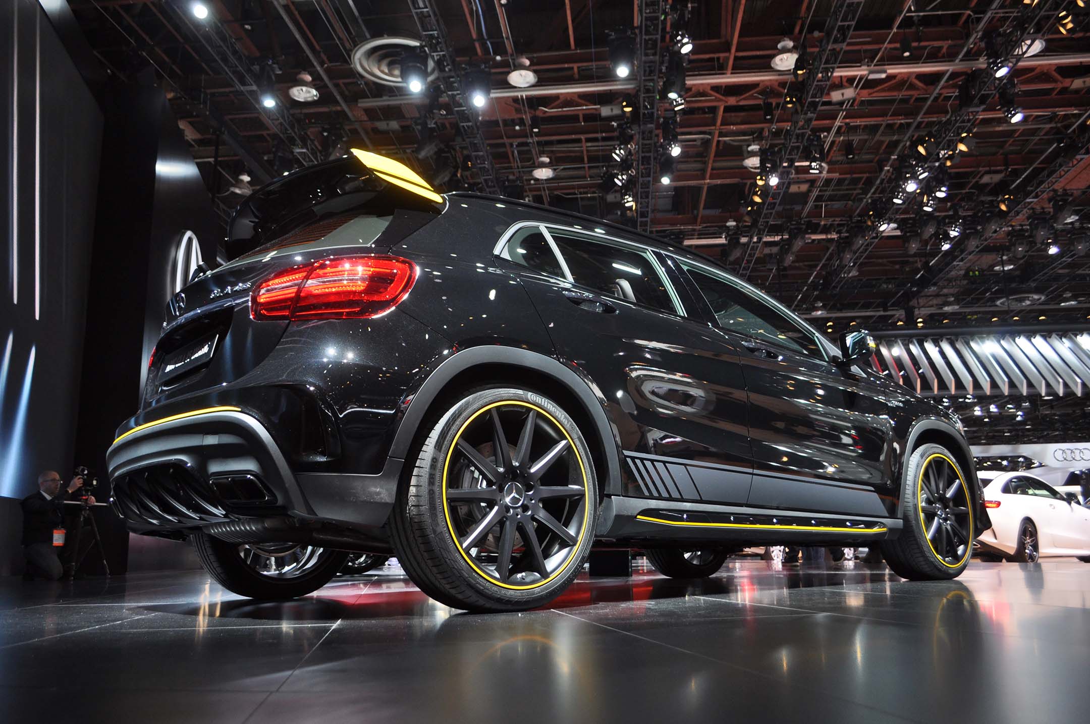MB: This revised 2018 Mercedes-AMG GLA 45 looks so much like a hot hatch instead of a small SUV that it may very well be the best competitor to the Subaru WRX STi on the market, and easily the one I’d choose. Not that far off in price either, considering all the extra luxury content inside, not even counting the hood badge.